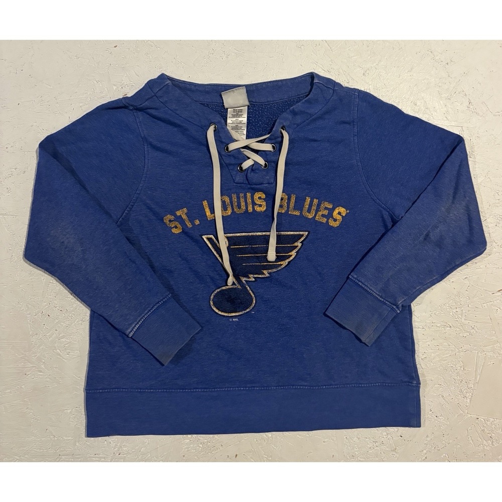 St Louis Blues Lace Sweatshirt Pullover Womens M Hockey NHL Comfort